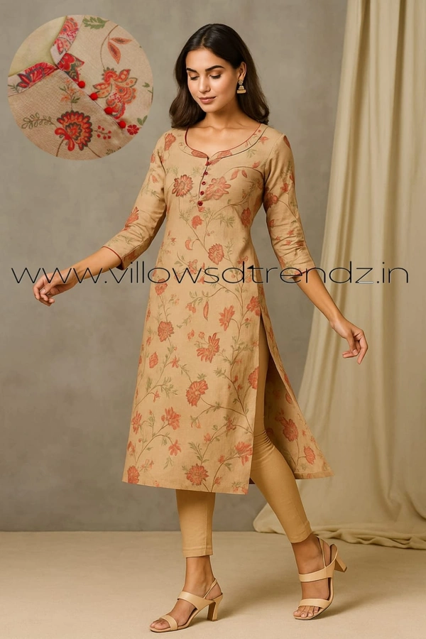 Twill Blue Tissue Silk Kurti with attractive Neck Pattern| TK25502 - 2XL, Sandle