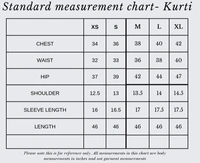 Twill Blue Umbrella Rayon Kurti | Black | UM315003 - L, Black