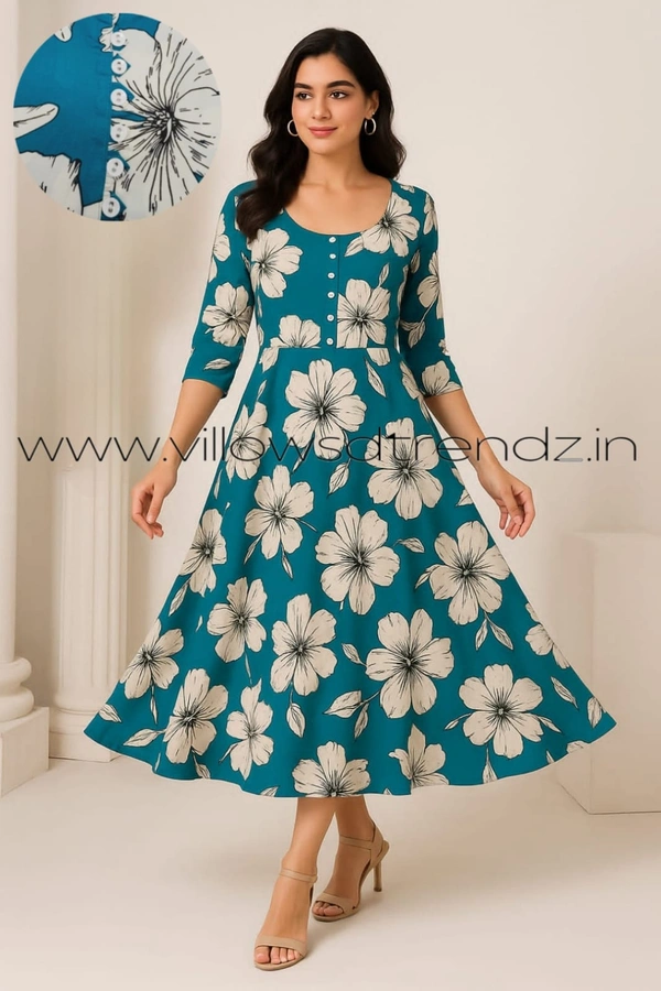 Twill Blue Umbrella Rayon Kurti | Sky Blue| UM315001 - XL, Sky blue