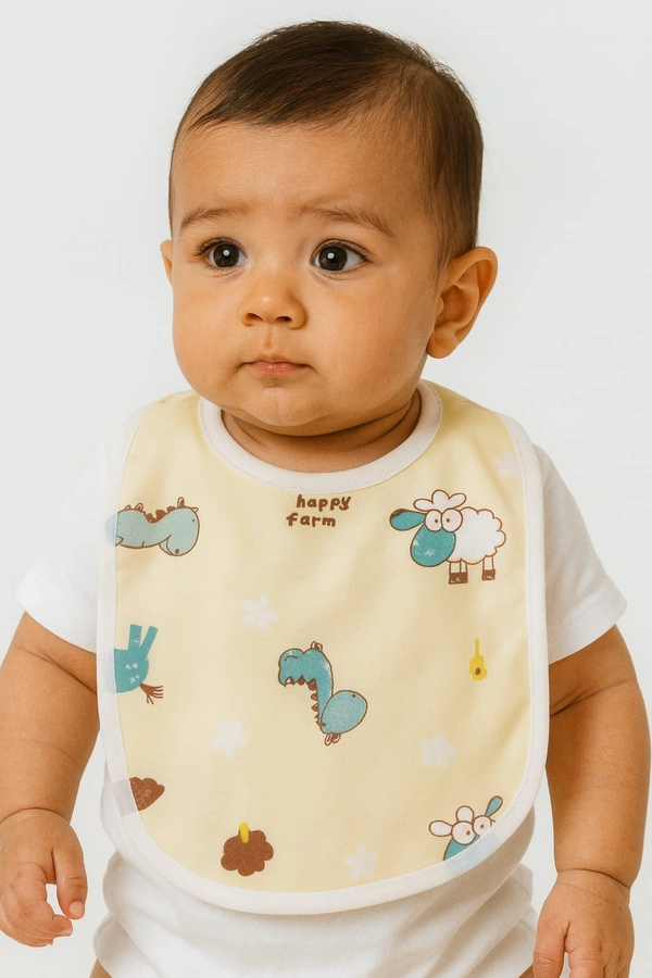 Villows Water Proof Bib| Pack of 1 pc|100% Organic Cotton|BIB3501 - Pack of 1, Yellow