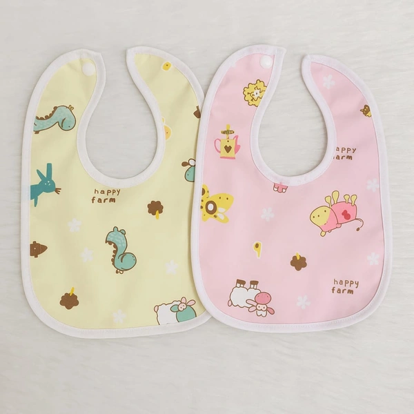 Villows Water Proof Bib| Pack of 2 pc|100% Organic Cotton|BIB3501 - Pack of 3, Assorted