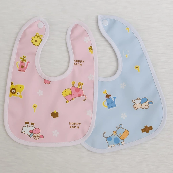 Villows Water Proof Bib| Pack of 2 pc|100% Organic Cotton|BIB3501 - Pack of 3, Assorted