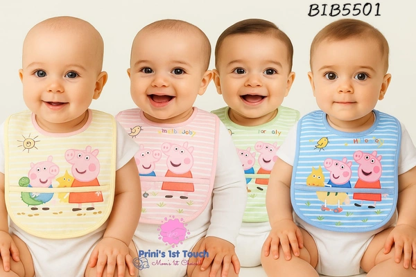 Villows Water Proof Bib with holder| Pack of 2 pc|100% Organic Cotton|BIB5501 - Pack of 2, Pink