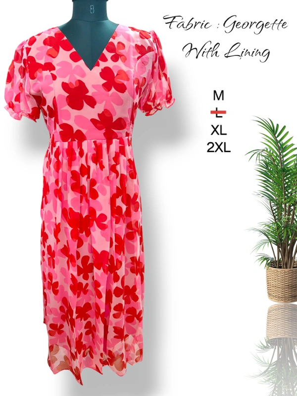 Ruthvi Ethnics Western Gown cum Maxi WF29003 - M, Red