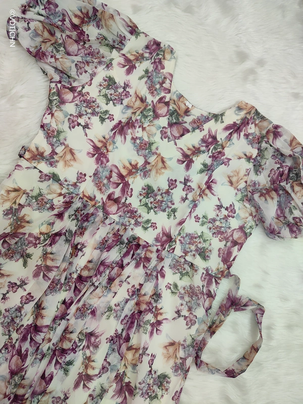 Ruthvi Ethnics Western Gown cum Maxi WF29005 - 2XL, White With Florel