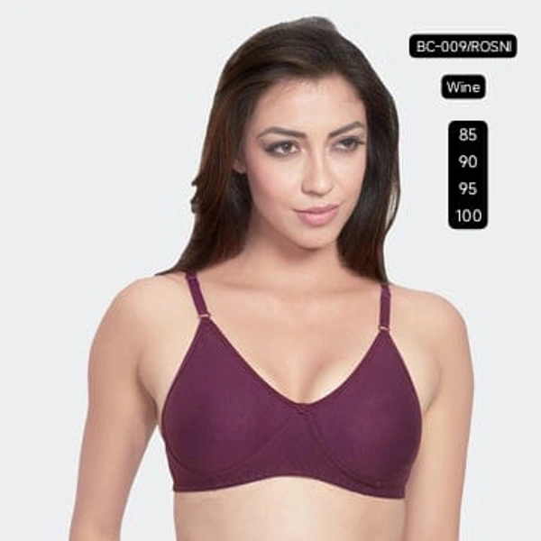 Prithvi Wine soft and comfort fabric Back Closure - hook and eye, Non padded, BC-009/ROSNI - 90, Wine