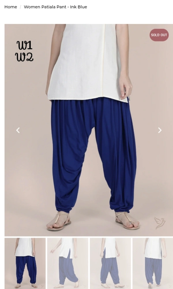 Women Patiala Pant TWP1360 - Ink Blue, W2