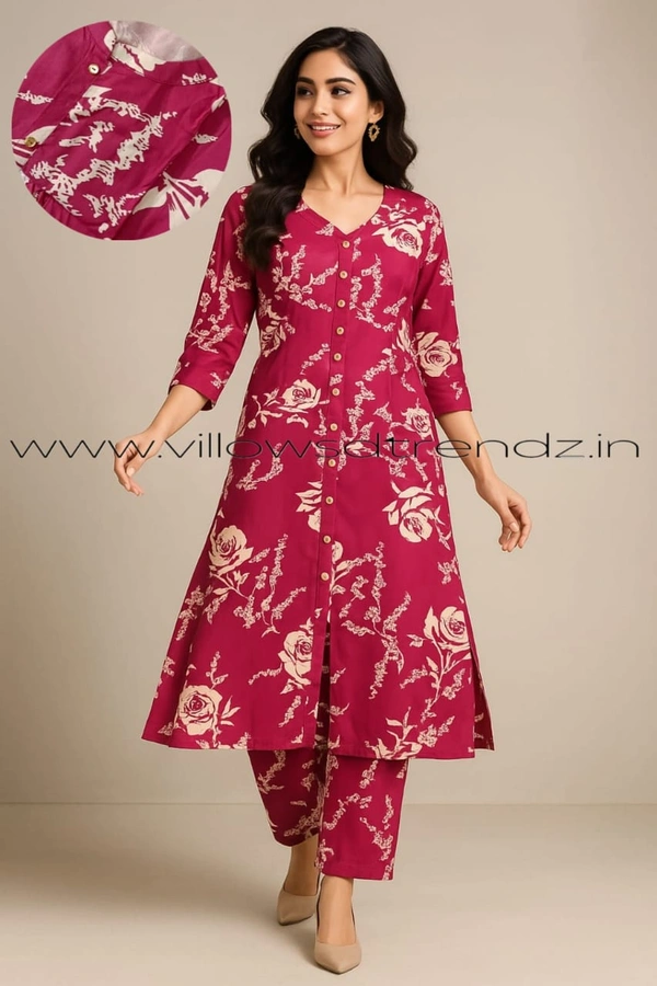 Twill Blue Women's Cotton Cord set | Pink | CS410054 - Pink, M