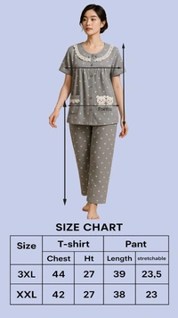 Twill Blue Women's Cotton Korean Pajama Set| Pyjama Sleepwear| Shirt with Pant| Pink | KPS455007 - 3XL, Pink