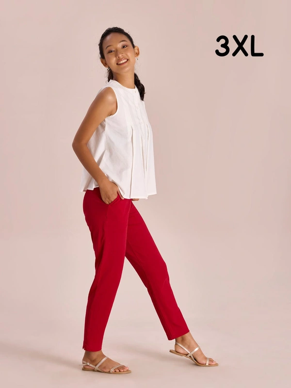 Go Colors Women's Kurti Pants | Red | KP20004 - Red, 3XL