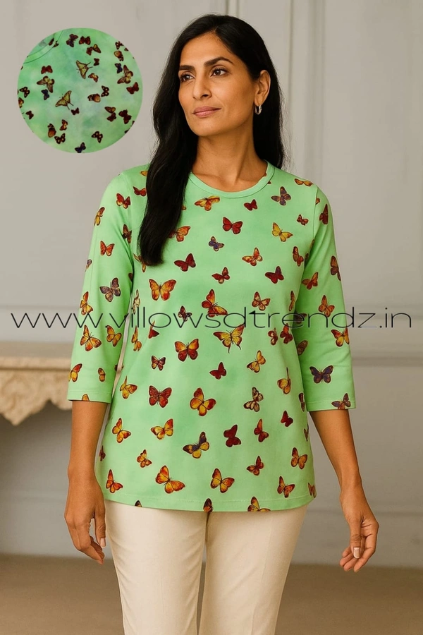 Ruthvi Ethnics Women's T-shirt|100% Cotton| Green | TS950020 - M, Green