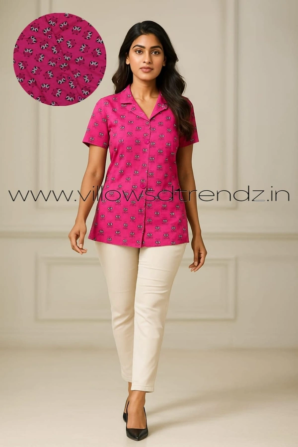 Ruthvi Ethnics Women's T-shirt|100% Cotton| Pink| TS950029 - S, Pink