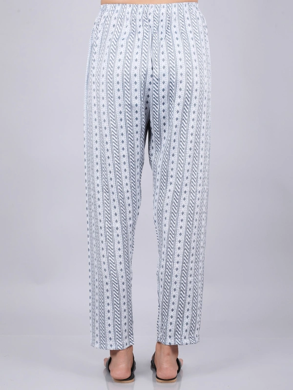 Floral Fantasy Light Gray Kurti & Pants - M