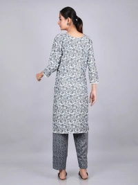 Regal Radiance Dark Gray Kurti & Pants - M