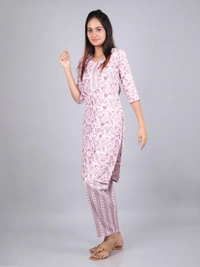 Opulent Oasis Purple Kurti & Pants - M