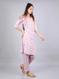Opulent Oasis Purple Kurti & Pants - M