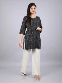 Artistic Aura Black Short Kurti - M