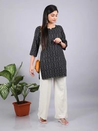 Artistic Aura Black Short Kurti - M