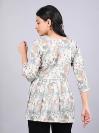 Vintage Vibe Gray Short Kurti - M