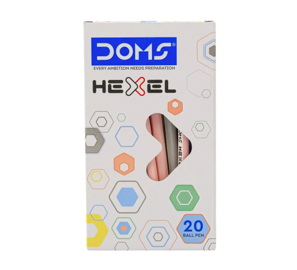 Doms Hexel Ball Pen  - 20 Pieces, Red
