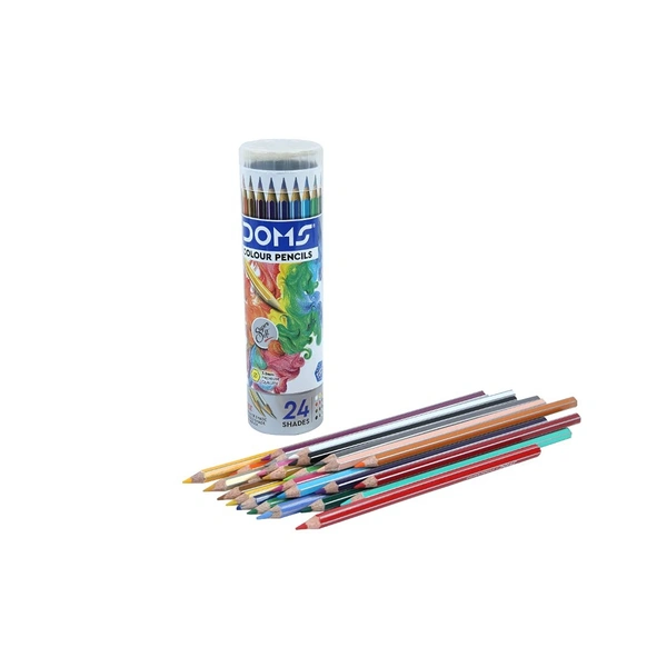 Doms Colour Pencils Round Tin Pack 24 Shades - 