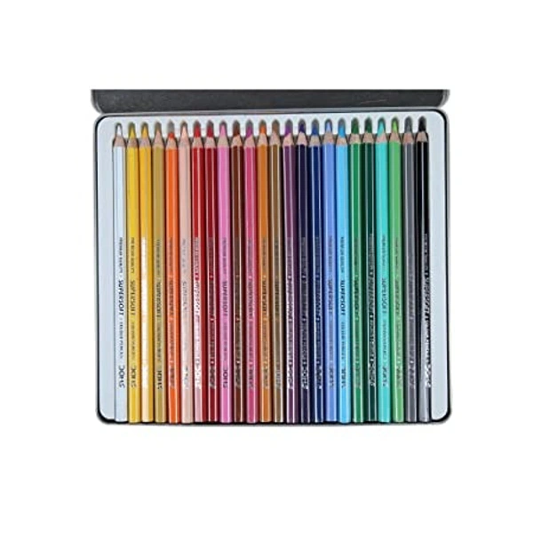 Doms Colour Pencils Flat Tin Pack 24 Shades - 