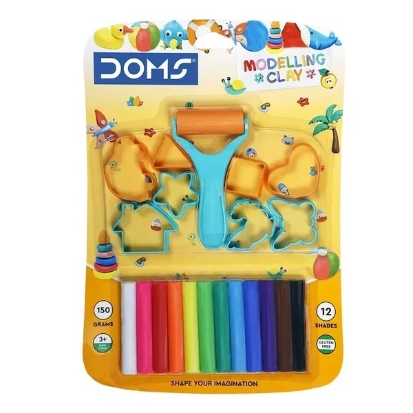 Doms Modelling Clay 12 Shades 150 Gram