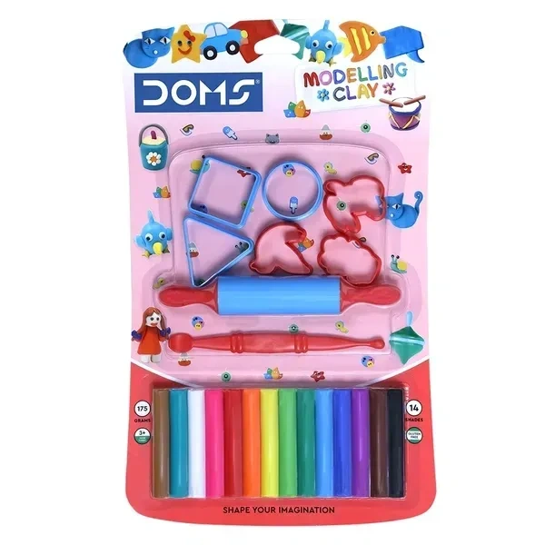 Doms Modelling Clay 14 Shades 175 Gram