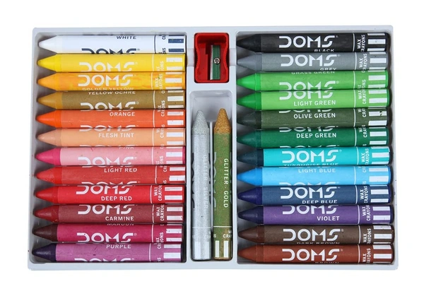 Doms Tri Jumbo Wax Crayons 24+2 Shades - 