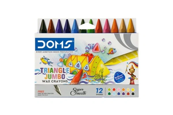 Doms Tri Jumbo Wax Crayons 12+1 Shades - 