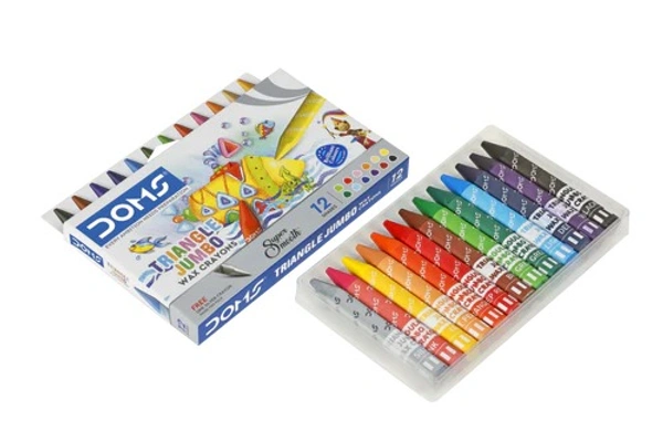 Doms Tri Jumbo Wax Crayons 12+1 Shades - 