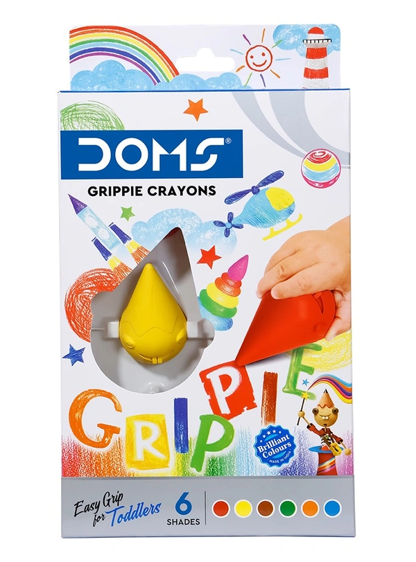 Doms Grippie Crayons 6 Shades -