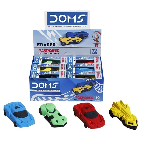 Doms Sports Car Eraser Pack of 12 Pieces