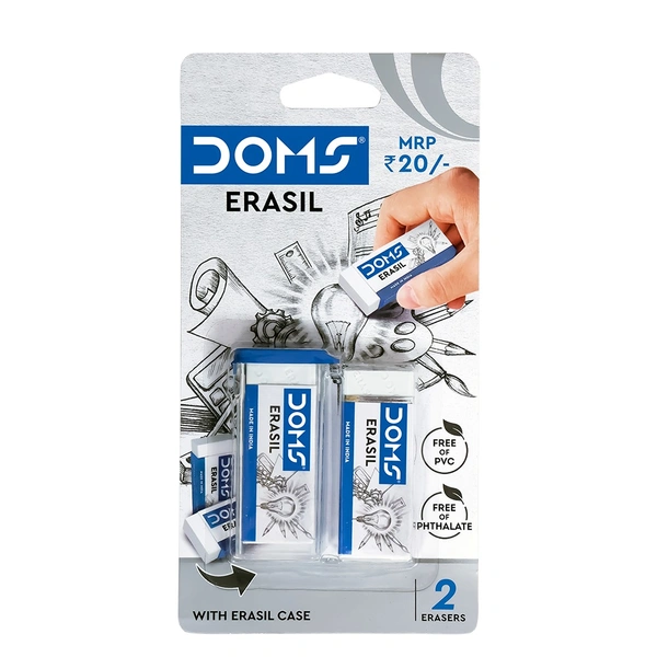 Doms Erasil Eraser 2 Pcs Blister - 5 Packs