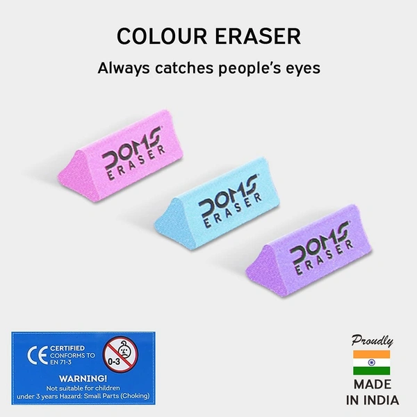 Doms Triangle Dust Free Fragrance Erasers 50 Pieces Jar