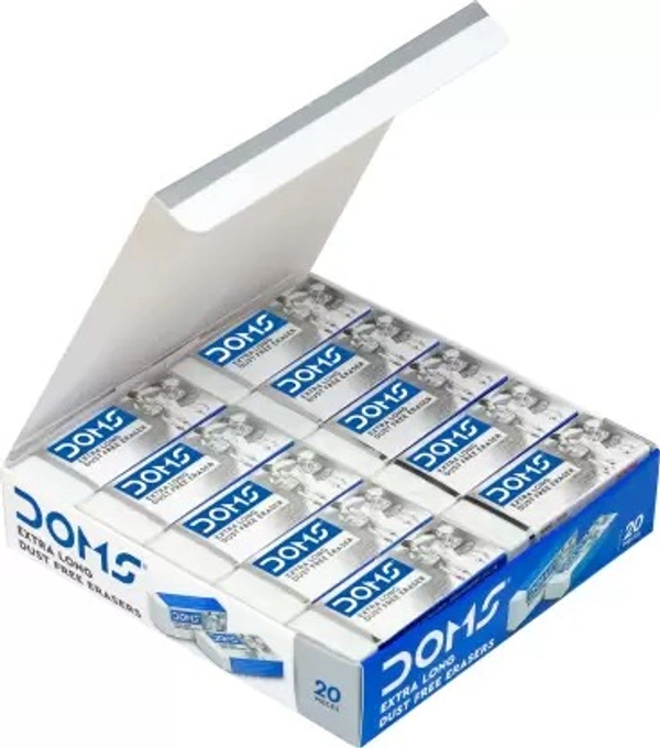 Doms Extra Long Dust Free Erasers Pack of 20 Pieces