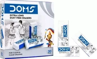 Doms Extra Long Dust Free Erasers Pack of 20 Pieces