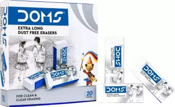 Doms Extra Long Dust Free Erasers Pack of 20 Pieces