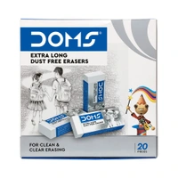 Doms Extra Long Dust Free Erasers Pack of 20 Pieces