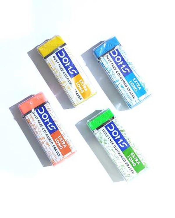 Doms Extra Long Dust Free Coloured Eraser - 20 Pieces