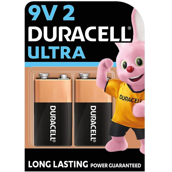 Duracell Ultra Long Lasting Battery 9V Pack of 2