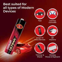 Eveready Everedy Ultima Alkaline AA Battery & Cell 1.5V 400% Longer Lasting Pack of 10 Pieces -