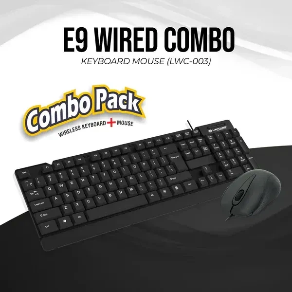 Lapcare E9 Wired Combo Wired Keyboard & Mouse LWC-003