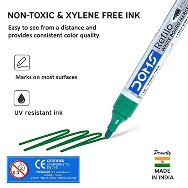Doms Refilo White Board Marker Pen  - Green