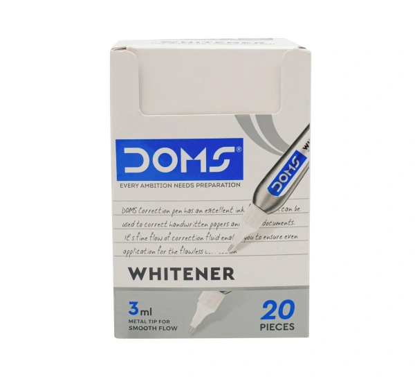 Doms Whitener & Correction Pen 3ml Small Size Pack of 20 Pieces