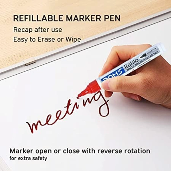 Doms Refilo White Board Marker Pen  - Red