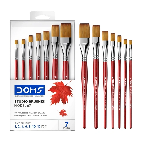 Doms Studio Brushes Model 67 Flat Set of 7