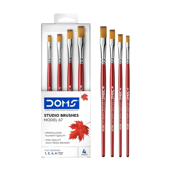 Doms Studio Brushes Model 67 Flat Set of 4