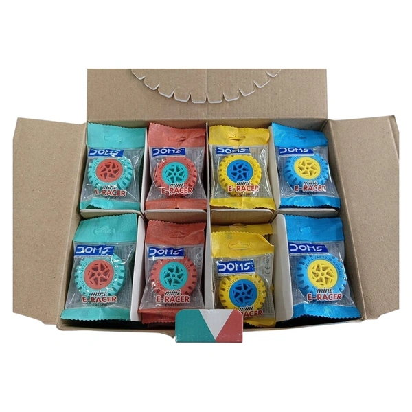 Doms Mini E-Racer Wheel Shape Erasers Pack of 40 Pieces