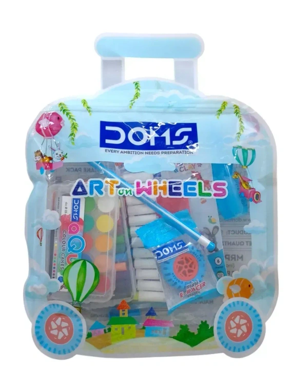 Doms ART on WHEELS Gift Pack Combo / Easy to Carry / A Fine Birthday Gift for Children